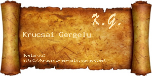 Krucsai Gergely névjegykártya